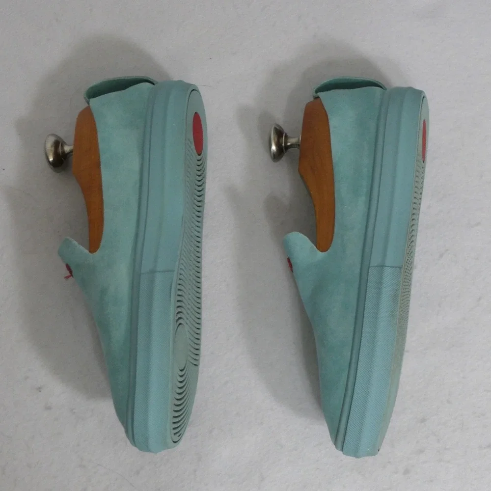 Savale Mens Glover Shoes 6 Turquoise Blue Pig Suede Minimalist Loafer Slip On